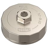トネ(TONE) オイルフィルターレンチ(カップ形) 3FW-74 差込角9.5mm(3/8") φ74