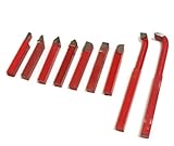小型 旋盤 切削 バイト 各種 セット インチ 約 9.6mm 木工 自作 旋盤 (赤９本)