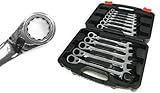 Black Rhino 00154 Metric Ratcheting Wrench Set, 12-Piece [並行輸入品]