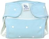 村信 日本製 新生児用 星柄 綿おむつカバー 50cm サックス JF100A