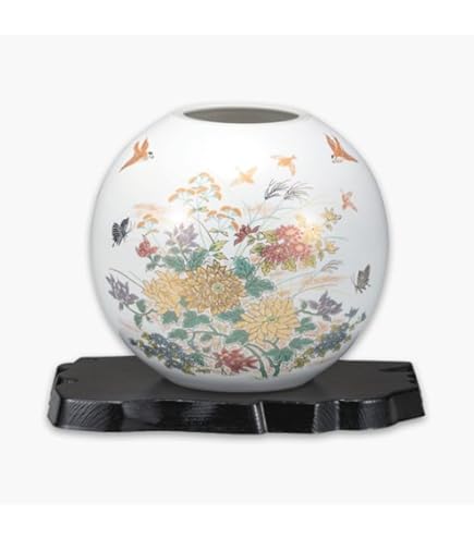 Amazon.co.jp: 伊野正峰 九谷焼 8号ナツメ花瓶 天目鳳凰 N168-02