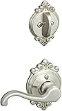Schlage F59CLT619BRKRH Satin Nickel Brookshire Callington Right Handed Interior Pack Lever Set with 