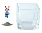 花市場直送便 ミニチュアガラス ラビちゃん グレープ & カラーサンド ブラック & 植え込み用グラス ニューブロックS