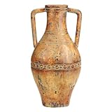 EcWorld Enterprises 7707716 Porto Fino Distress Terra Cotta Art Tall Ceramic Vase