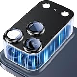 Miomg カメラフィルム iPhone 17 Pro 用 カメラ保護 アルミ合金製 + 硬度9H 強化ガラス レンズカバー レンズ保護 カメラカバー 全面保護 耐衝撃 露出オーバー防止 黒縁取り 高透過率 アイフォン17 Pro 対応（ブラック）
