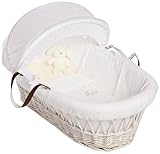 Izziwotnot Gift White on a White Wicker Moses Basket by Izziwotnot