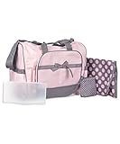 Baby Essentials "Dotty Bow" 4-Piece Diaper Bag Set - pink, one size by Baby Essentials [並行輸入品]