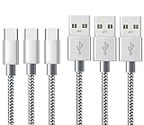 USB Type C ケーブル 【3本セット 2m+2m+2m】タイプc 充電ケーブル 急速充電 高速データ転送 高耐久 ナイロン編み 断線防止 Xperia XZ3 / XZ2 / XZ, Galaxy S10 / S9 / S8 / S10+ / 10e/ S20 / S20 Ultra / A71, Note 8 / 9 / 10/ 20等type-c機種対応