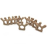 Kissteether 10pcs 手作り木製品オーガニックセーフベビーテザークラウンペンダントオーガニックナチュラルブナ木製玩具ハンドカット動物DIYベビーテザー看護アクセサリー (10pcs)