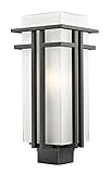 Z-Lite 550PHB-ORBZ Outdoor Post Light with Oil Rubbed Bronze Finish and Glass, Matte Opal by Z-Lite
