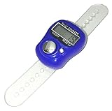 デジタル カウンター 数取器 計数器 手 指 用 4 桁 バンド で 指に 固定 人員 や 物 品 鳥 などの 素早い チェック に ありがとう カウント (ブルー)