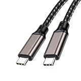 [SLEIJAOOE] USB Type C ケーブル 1m 240W 5A PD3.1 超急速充電 20Gbps 超高速データ転送 8K@60Hz 4K@240Hz 映像出力 E-Marker内蔵 断線防止 高耐久ナイロン編み スマートフォン/ラップトップ/タブレット 対応 多機能 USB-C ケーブル (ガン色)