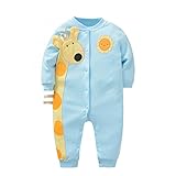 Amazingベーシック　ベビー服　カバーオール　長袖　ロンパース　赤ちゃん　新生児　キリン　男女兼用　春秋冬　3-6ヶ月