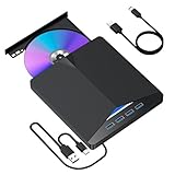 外付けBlu-rayドライブ Win11/Mac対応 7-in-1 USBハブ搭載【USB3.0 & Type-C/BD・DVD・CD 読み書き4X/8X/24X】静音・補助電源対応 スリムポータブル ブラック