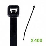 NavePoint 10 Inch Nylon UV Resistant Cable Wire Zip Tie 50 lbs - Black 400 Pack Lot Pcs Qty [並行輸入品]
