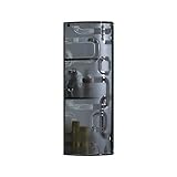 Fab Glass and Mirror Fgm-L-B130E2 Wall Mounted Bathroom Cabinet for Cosmetic Storage Grey [並行輸入品]