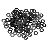 uxcell 120個 平ワッシャーM2ナイロン 平座金2.5mm内径 5mm外径 0.5mm厚さ プラスチックスペーサー スクリューボルト ガーデン 蛇口 配管 修理 機械産業用 黒