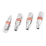 uxcell ドライバービット　トルクスドライバービット　トルクス　4個　4mm　磁気　T25　メタル　レッド　シルバートーン