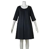 (ニッセン) nissen 【 マタニティ 授乳服 産前 産後 】 変わり編 ポンチ センタータック ワンピース 授乳機能付き 黒 マタニティL