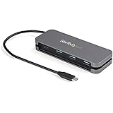 StarTech.com 4ポートUSB-Cハブ/1x USB-C & 3x USB-A/5Gbps USB 3.2/3.1 Gen 1準拠Type-Cハブ/バスパワー対応/28.5cmケーブル HB30CM3A1CB ブラック、スペースグレー