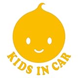 imoninn KIDS in car ステッカー　【シンプル版】　No.05　ニコちゃんA　（黄色）
