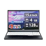 【整備済み品】富士通 ノートPC FUJI TSU LIFEBOOK A577 インテル® Core™i5-7200U （2.5GHZ）CPU搭載/MS Office2019&最新Windows11 Pro/15.6インチ/DVD/WI-FI/Bluetooth/DVD/テンキー (Core i5-7200U/メモリ4GB/SSD128GB)