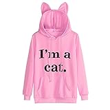 上着 Timsa パーカー レディース シンプル 無地 長袖 ポケットプルオーバー スウェット 猫の耳フード付き プルパーカースウェット ブラウス 女性用トップス カジュアル ファッション おしゃれ 