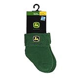 John Deere Baby Boys 'のロゴストライプクルー1パック カラー: グリーン