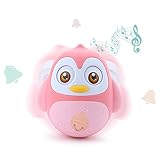 ベビー可愛いペンギンタンブラーTeether人形Rattlesベル教育玩具ギフトfor Kids強くお勧めby Momsピンク