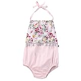 Cutelove 子供服 ロンパース カバーオール 夏 可愛い サスペンダーカバーオール 花柄 袖なし ベビー 女の子 幼児 おしゃれ