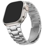 [HITZEE] メタル Band コンパチブル Apple Watch バンド 49mm 46mm （シリーズ 11/10） 45mm 44mm 42mm（シリーズ 3/2/1） ステンレススチール製交換用メンズ/レディースバンド Apple Watch Ultra 3/2/1 シリーズ 11 10 9 8 7 SE3/2/1 6 5 4 3 2 1 に対応 (銀)