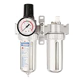 Dovewill アルミニウム合金　エア　フィルター　プレッシャー　レギュレーター　ゲージ　水/オイル　トラップ　セパレーター　SFC300 3 IN 1