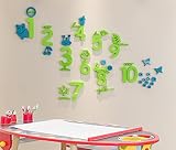 DecorSmart幼児数字表 赤ちゃんプラスチック立体的壁面装飾品ウォールステッカー　ウォールペーパーシール　壁紙シール　ウォールペーパー　大きめサイズ