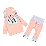 赤ちゃん女の子の服、mchoice新生児赤ちゃんガールズ衣装長袖パーカーTシャツトップス+ロングパンツ服1set カラー: ピンク