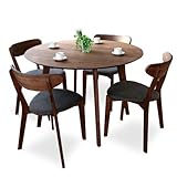 円形 ダイニングセット 5点 ヘンリー ウォールナット 無垢 ダイニングテーブルセット 110 丸テーブル 丸 丸型 110cm ダイニングテーブル 5点セット アンティーク 北欧 おしゃれ モダン