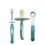 Liebeye 歯ブラシ 赤ちゃん シリコーン キッズ 舌クリーニング 歯科ケアトレーニング 歯がため 4本/セット ブルー