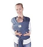 Kangaroobaby® ワンサイズクラシックベビースリングラップキャリアは35ポンドの赤ちゃんの下に収まります (Deep Blue)