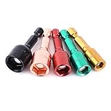 5本カラフルな電動スクリュードライバヘックスソケットアダプタ電動工具ドライブソケット1/4 \"-1/2\