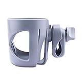 ボトルホルダー ドリンクホルダー 哺乳瓶 紙コップ 飲み物 ベビーカー チャイルドシート ベビーチェア 角度調整可能 取付簡単 グレー (グレー)