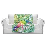 ブランケットウルトラソフトFuzzy 4サイズ！DIANOCHEデザインからby Catherine Holcombe Rainbow ChameleonホームDecor Unique Designe