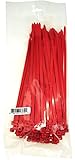 Cambridge 100 pcs- 8" 50 Lbs Tensile Strength, Standard Duty Nylon Cable Ties, Red CONTRACTOR PACK [