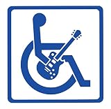 【全16色】車椅子マーク/車イス　サイン/カー ステッカー/Car/ギター/1/車用/シール/ Vinyl/Decal /バイナル/デカール/-1 (青) [並行輸入品]