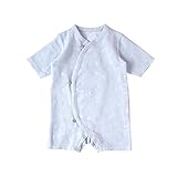 NAOMI ITO しわガーゼ 前開きロンパース あじさい 60cm 80412