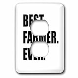 3drose LSP _ 184997 _ 6 Best Farmer Ever Fun Gift for Farmingジョブファームブラックテキストライトスイッチカバー