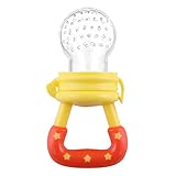 Prettyia 安全　ベビー　赤ちゃん　歯がため　離乳用　おしゃぶり　キャップ付　授乳　3サイズ4色選べ - 黄, L