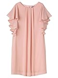 Angeliebe エンジェリーベ マタニティ ワンピース 授乳口付き ラッフル 袖 シフォン ワンピ 妊婦服 産前 産後 お宮参り フォーマル M ～ Ｌ ライト ピンク 21387 2138710