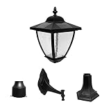 Nature Power 23206 16-Inch Bayport Solar Lamp with Super Bright Natural White LEDs and 3 Mounting Op