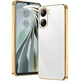 ZTE Libero 5G IV ケース クリア nubia Ivy A302ZT ケース リベロ5g IV スマホケース リベロ5g4 Z6561J カバー 耐衝撃 可愛い 透明 ソフト TPU ストラップホール付き(ゴールド)
