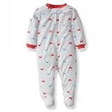 カーターズ（Carter's)【タオルカニ】男の子用パイル地ホワイトxブルー＆赤カニちゃん柄足つきカバーオール NB新生児用　55cm 男の子用白タオル地足付ロンパース [並行輸入品]