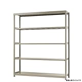 軽中量棚200kg 単体 幅180×奥行45×高さ210cm 5段 アイボリー 200kg/段